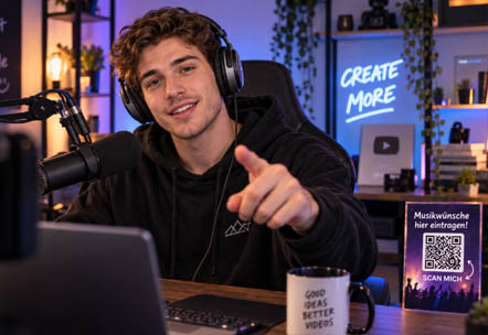 Streamer bindet die mix1 Musikwunsch-Seite in seinen Livestream ein
