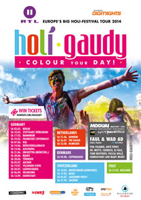 Es wird bunt: HOLI GAUDY Festival-Tour 2014