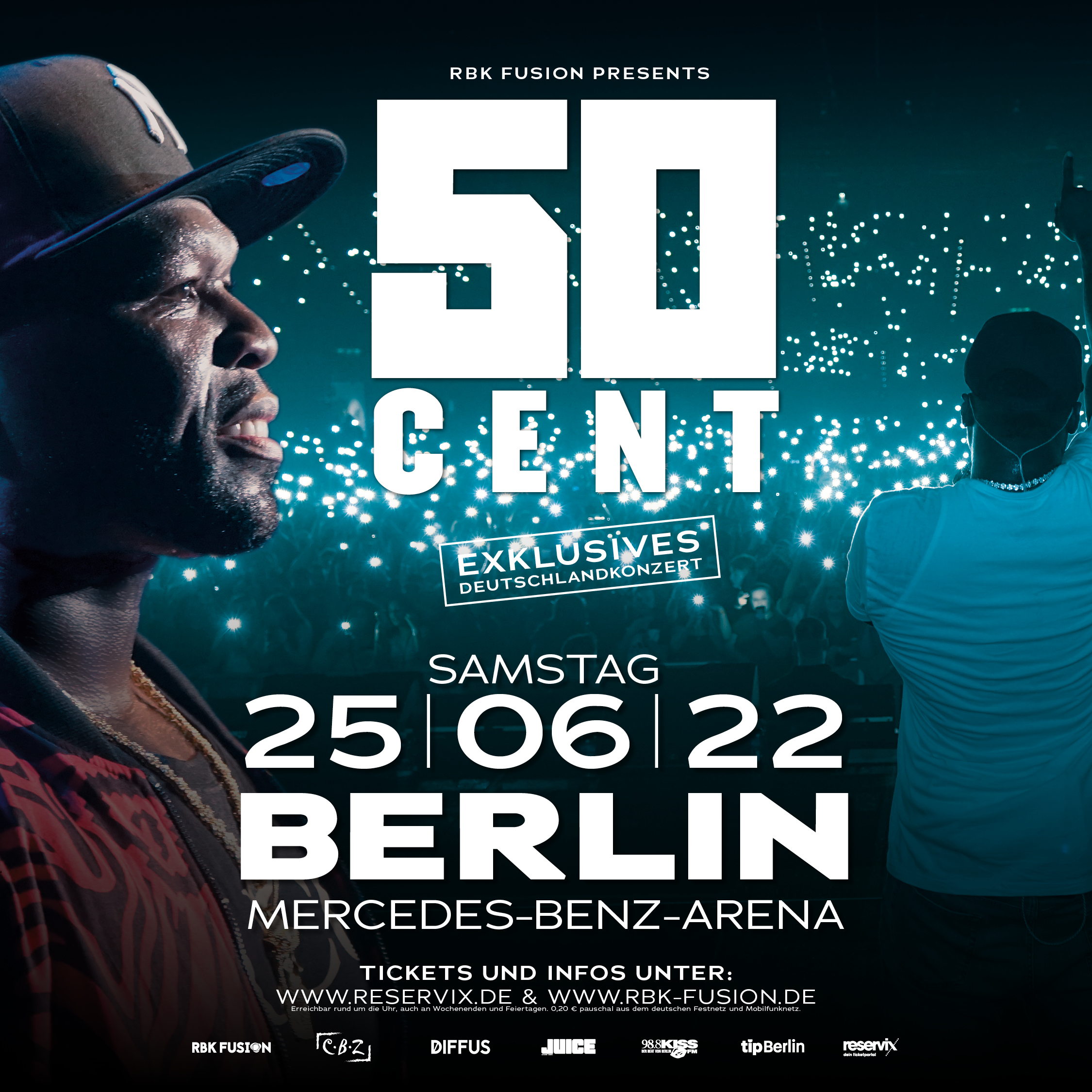 Deutscher Rapper Chefket als Support von US-Superstar 50 Cent in Berlin und Frankfurt