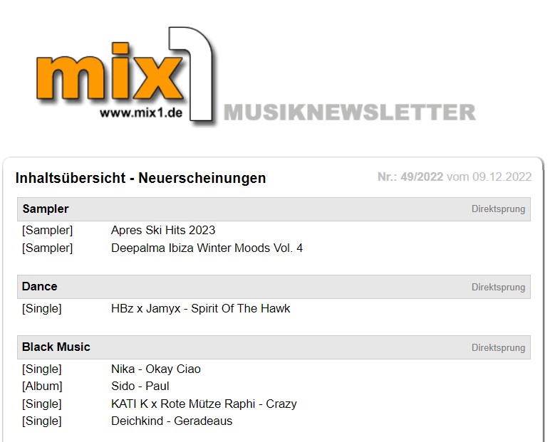 mix1.de stellt Newsletter ein