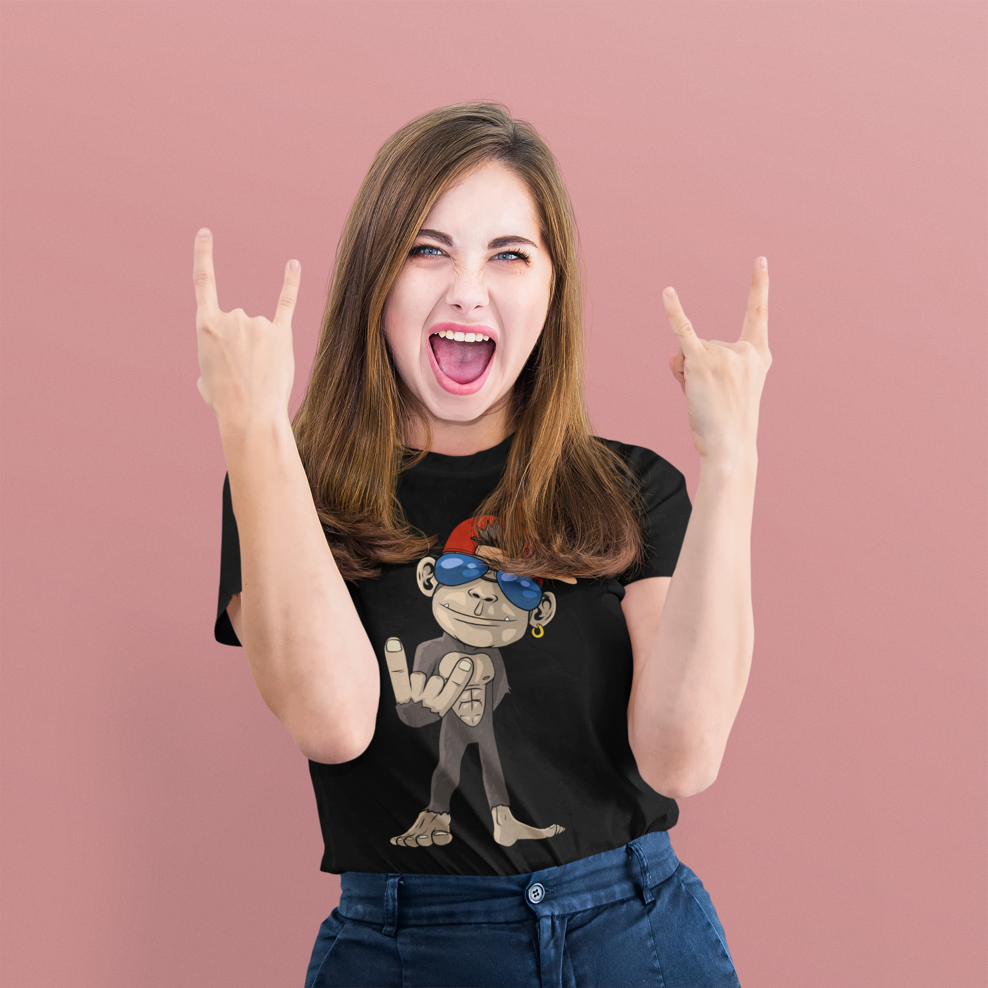 Foto zur News Lustiges Let's Rock Affen Shirt vom 23.07.2021